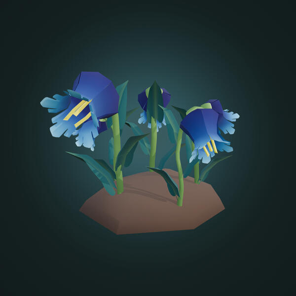 Blue bells - Low poly render